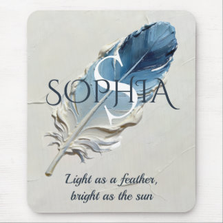 Personalisierte Blaue Feder Benutzerdefinierter Na Mousepad
