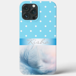 Personalisierte blaue Federpunkte Case-Mate iPhone Hülle