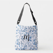 Personalisierte blaue französische Blumenmuster