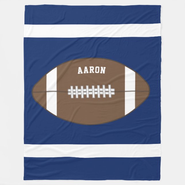 Personalisierte blaue Fußballdecke  Fleecedecke (Vorderseite)