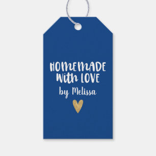 Personalisierte Blaue hausgemachte Liebe Herz Geschenkanhänger