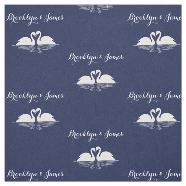 Personalisierte blaue Hochzeitskleidung mit Schwän Stoff (Muster)