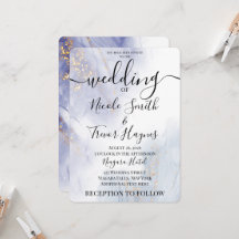 Personalisierte blaue lila Alkohol-Tinte Hochzeit