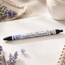 Personalisierte Blaue Lila Wildblumen-Wasserfarbe