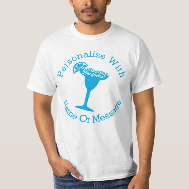 PERSONALISIERTE blaue Margarita T-Shirt (Vorderseite)