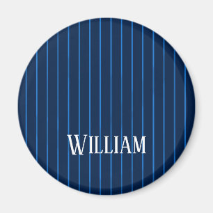 Personalisierte blaue Nadelstreifen Magnet
