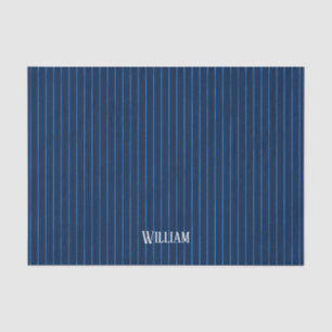 Personalisierte blaue Nadelstreifen Seidenpapier