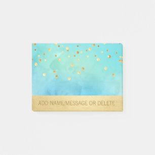 Personalisierte blaue post-it klebezettel