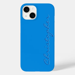 Personalisierte blaue Radialtextur 15 Case-Mate iPhone 14 Hülle