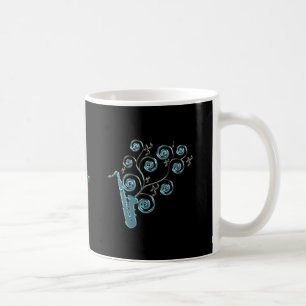 Personalisierte blaue Saxophone-Musik-Tasse Tasse