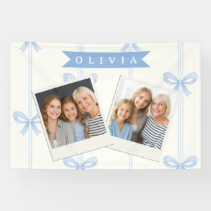 Personalisierte Blaue Schleife Coquette Name Ästhe Banner