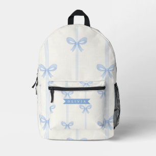 Personalisierte Blaue Schleife Coquette Name Ästhe Bedruckter Rucksack