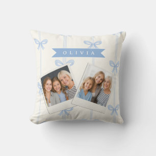 Personalisierte Blaue Schleife Coquette Name Ästhe Kissen