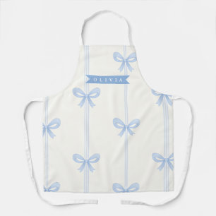 Personalisierte Blaue Schleife Coquette Name Ästhe Schürze