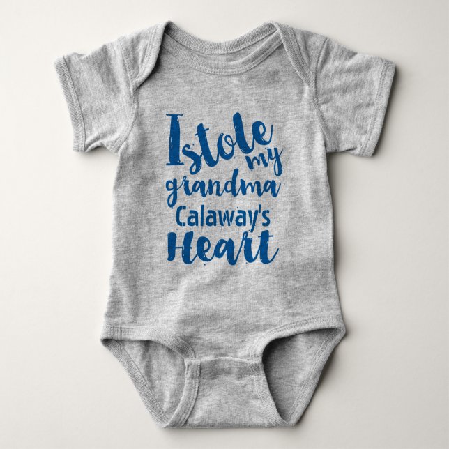 Personalisierte Blaue Sportarten mein Herz stillen Baby Strampler (Vorderseite)