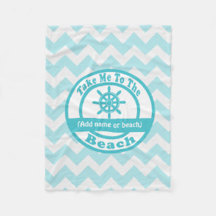 Personalisierte blaue Strand-Decke Fleecedecke