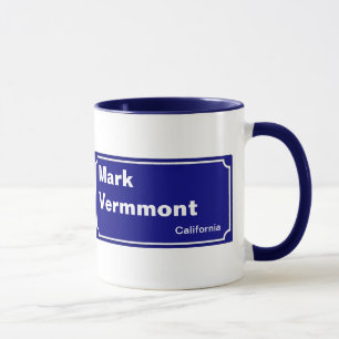 personalisierte blaue Straße Tasse