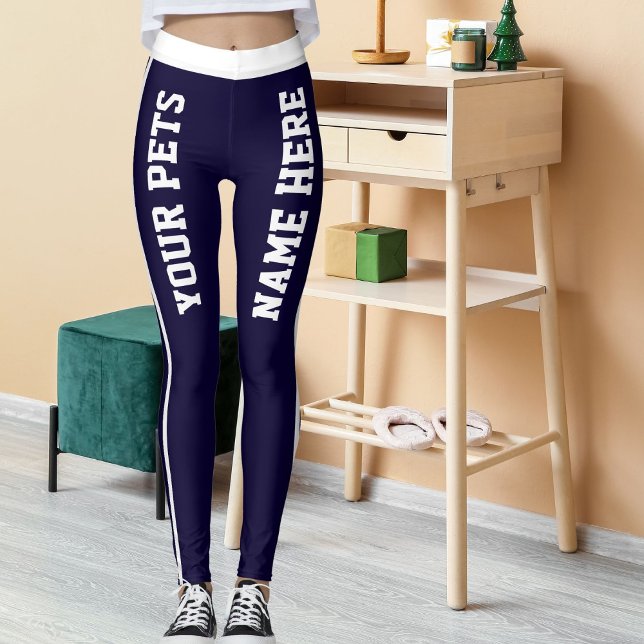 Personalisierte blaue Streifen mit Namen für die U Leggings (Von Creator hochgeladen)