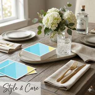Personalisierte blaue Streifen-Standard-Cocktail-P Serviette