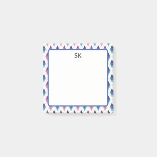 Personalisierte blaue und violette geometrische post-it klebezettel