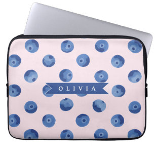 Personalisierte Blaue Volkstümliche Blumen Nordisc Laptopschutzhülle