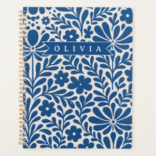 Personalisierte Blaue Volkstümliche Florale Nordis Planer