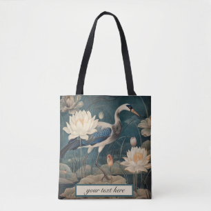 Personalisierte Blaukran Nebelsee Botanik-Tasche