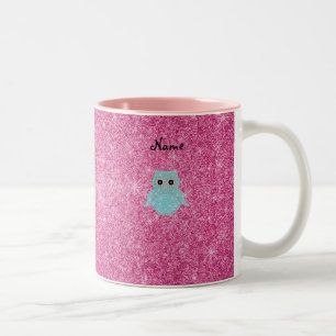 Personalisierte bling Eulennamensdiamanten Zweifarbige Tasse