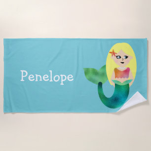 Personalisierte blonde strandtuch