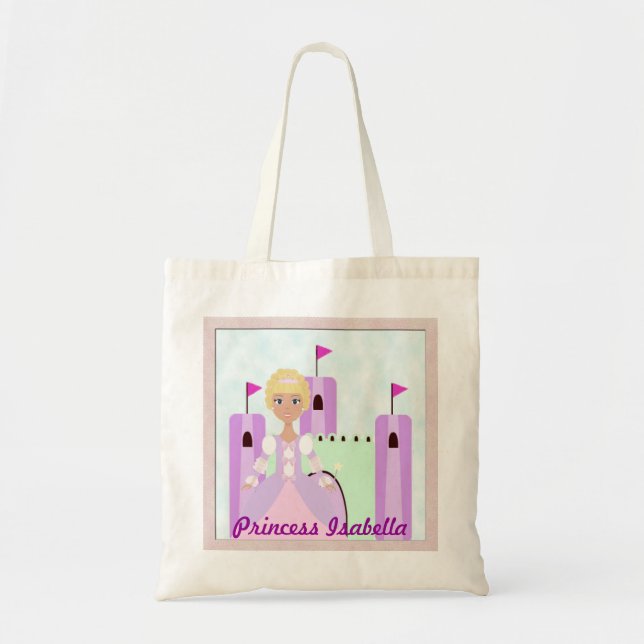 Personalisierte Blondine Prinzessin-Castle Bag 2 Tragetasche (Vorne)