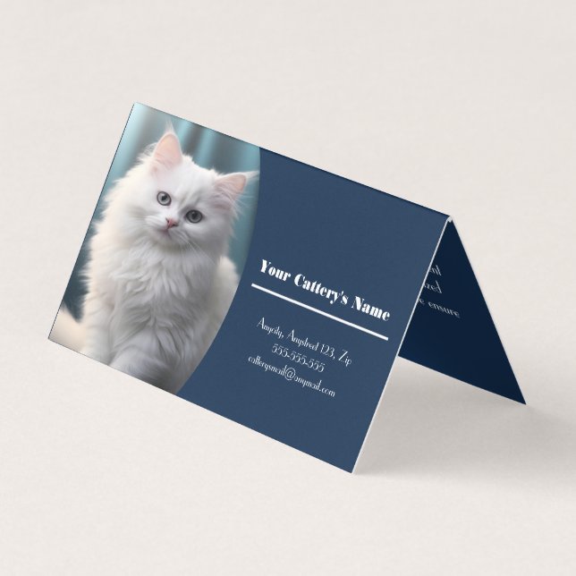 Personalisierte Blue Cattery Falten Business Card Visitenkarten (Vorderseite)