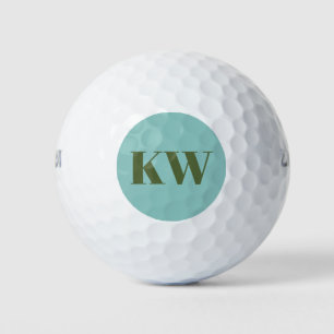 Personalisierte Blue Green Monogram Initials Golfball
