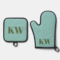 Personalisierte Blue Green Monogram Initials