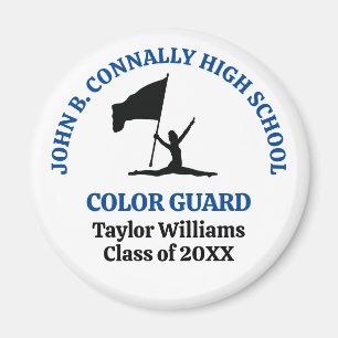 Personalisierte Blue High School Color Guard Magnet