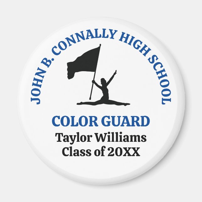 Personalisierte Blue High School Color Guard Magnet (Vorne)
