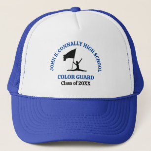 Personalisierte Blue High School Color Guard Truckerkappe