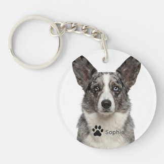 Personalisierte Blue Merle Corgi-Hunde-Schlüsselan Schlüsselanhänger