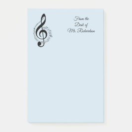 Personalisierte Blue Music Post It Notes 4x6 Post-it Klebezettel