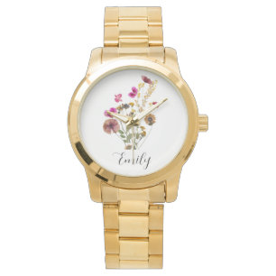 Personalisierte Blume Armbanduhr