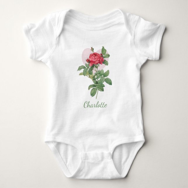 PERSONALISIERTE BLUME BABY BODYSUIT BABY STRAMPLER (Vorderseite)