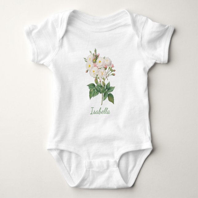 PERSONALISIERTE BLUME BABY BODYSUIT STRAMPLER (Vorderseite)
