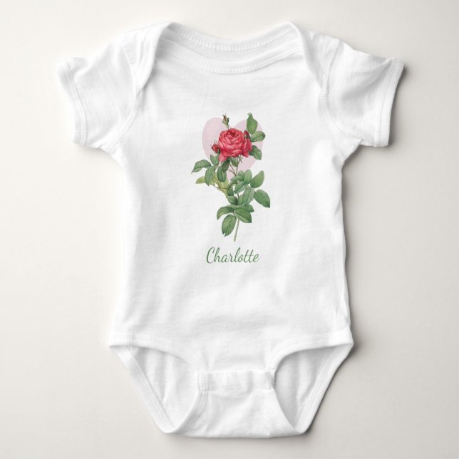 PERSONALISIERTE BLUME BABY BODYSUIT STRAMPLER (Vorderseite)
