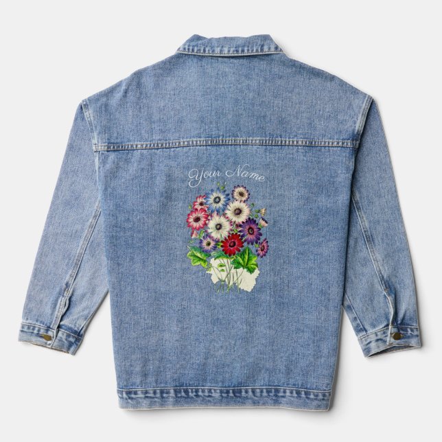PERSONALISIERTE BLUME BOUQUET JEANSJACKE (Rückseite)