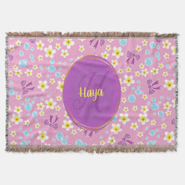 personalisierte Blume, Bugs und Blasenmuster Decke