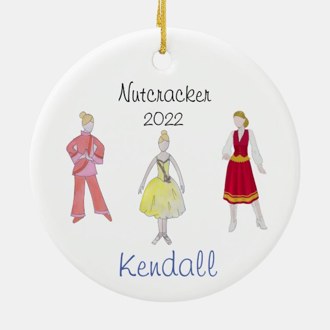 Personalisierte Blume/Chinesisch/Russisch-Nutcrack Keramik Ornament (Hinten)