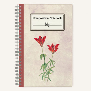 Personalisierte Blume der Holzlilie Notizbuch