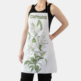 Personalisierte Blume der White Lily Schürze