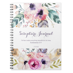 Personalisierte Blume des Scripting Journal Notizblock