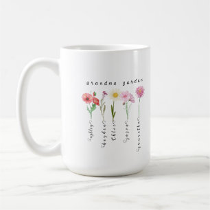 Personalisierte Blume für Großmutter Kaffeetasse