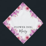 Personalisierte Blume Hundesache Hochzeit Halstuch<br><div class="desc">Eine super niedliche Blumenbandana,  die Sie mit dem Namen Ihres Hundes personalisieren können. Entwickelt von Thisisnotme©</div>